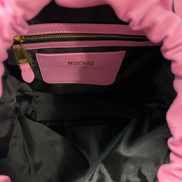 MOSCHINO Couture Pink Rare Find Badges Leather Backpack - Picture 16 of 17
